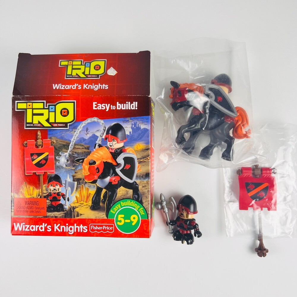 Fisher-Price TRIO Wizard's Knights Set Figures Horse Weapons V2506 Easy to Build